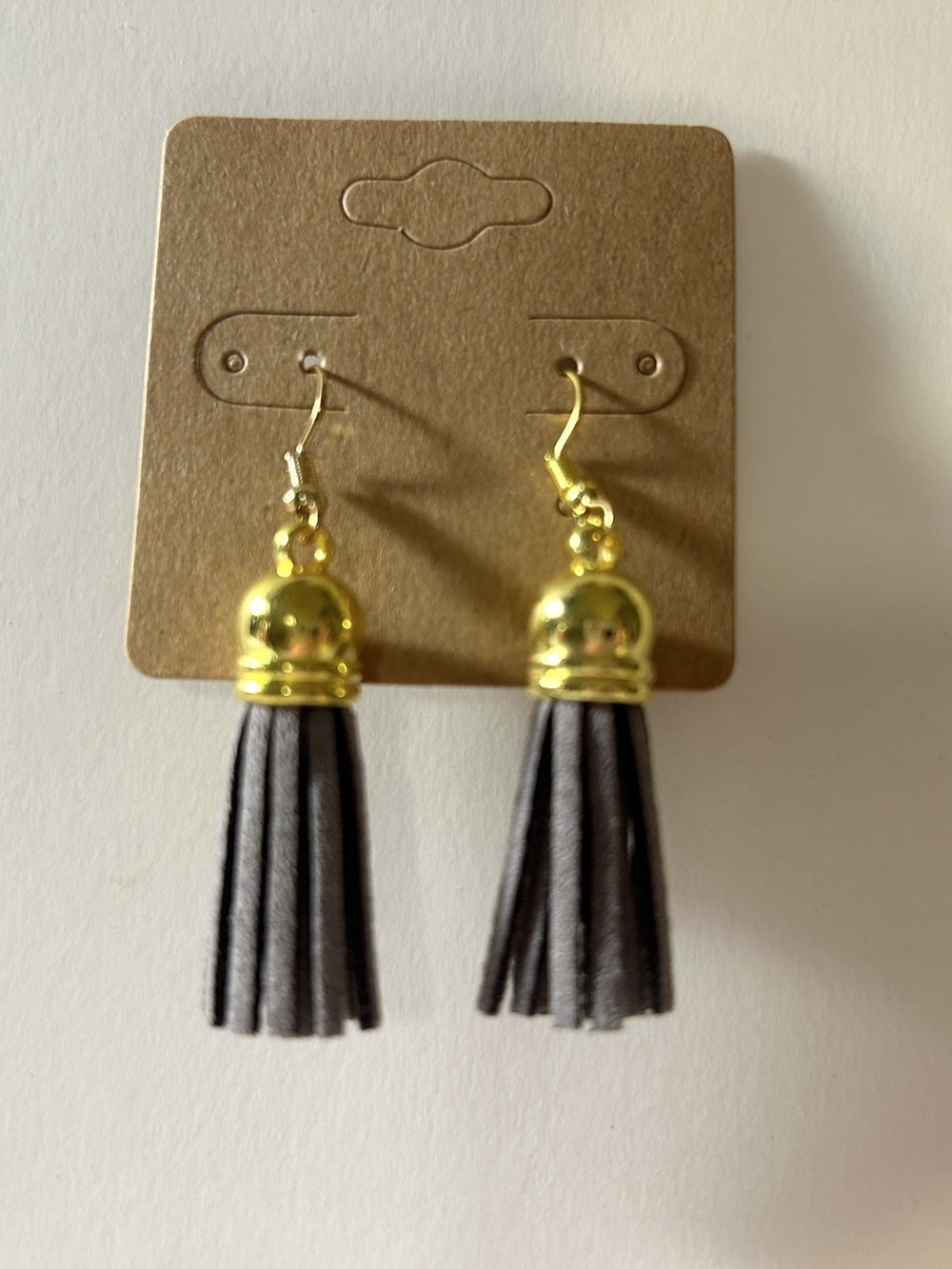 Gray Tassel Earrings